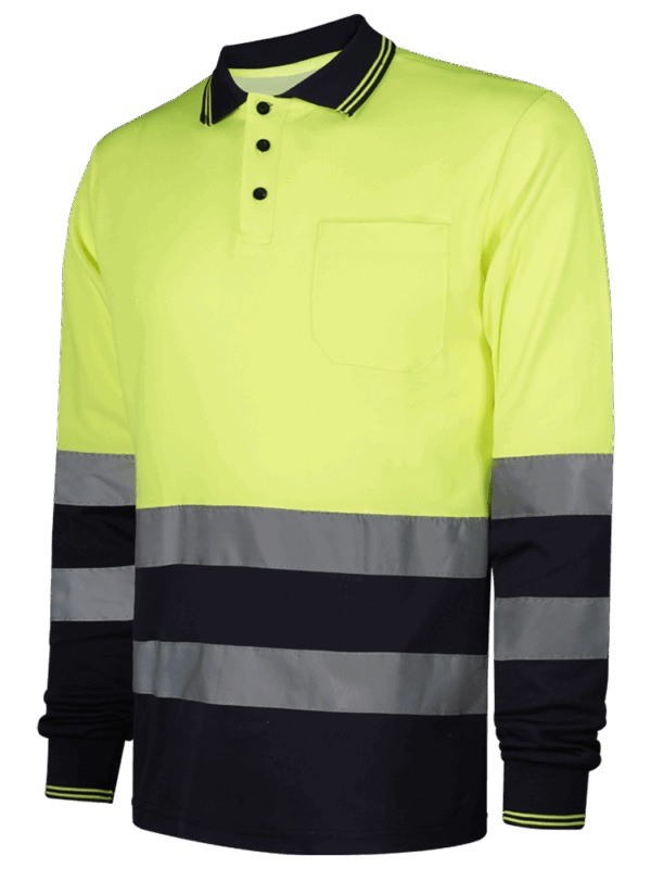 POLO POLIÉSTER MANGA LARGA COMBINADO AV