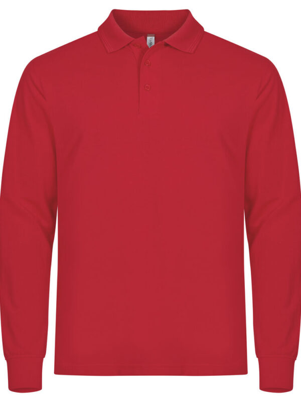 POLO  DE  ALGODON  MANGA LARGA ROJO