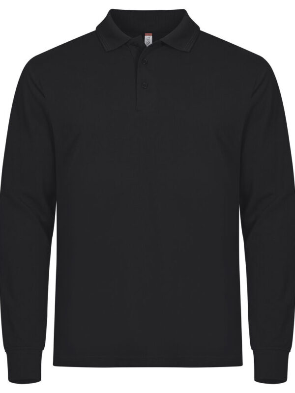 POLO  DE  ALGODON  MANGA LARGA NEGRO