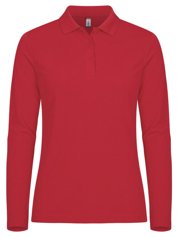 POLO  DE  ALGODON  MUJER MANGA LARGA  ROJO