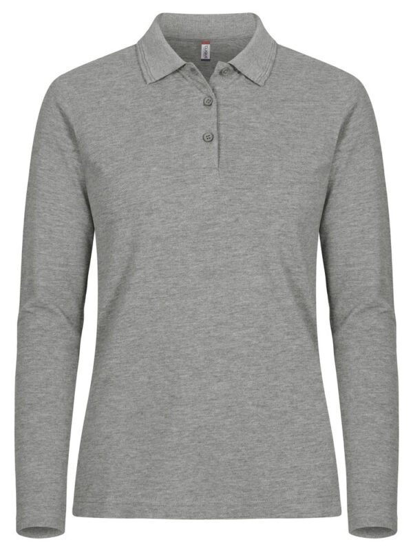 POLO  DE  ALGODON  MUJER MANGA LARGA  GRIS