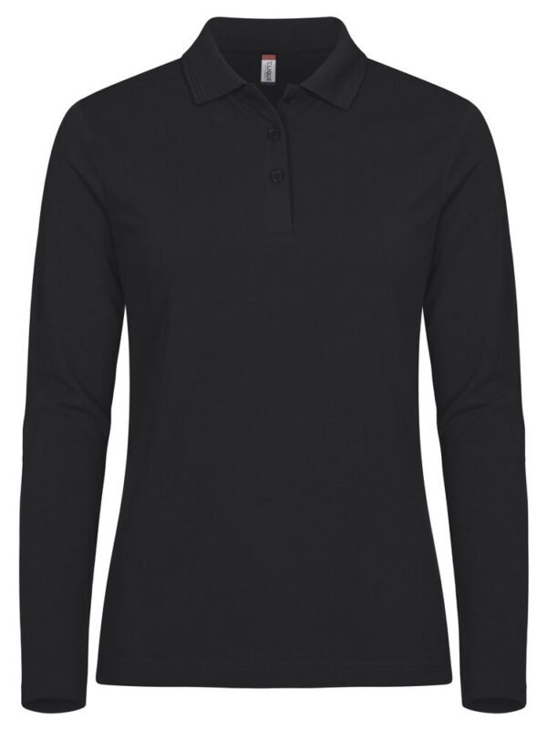 POLO  DE  ALGODON  MUJER MANGA LARGA NEGRO